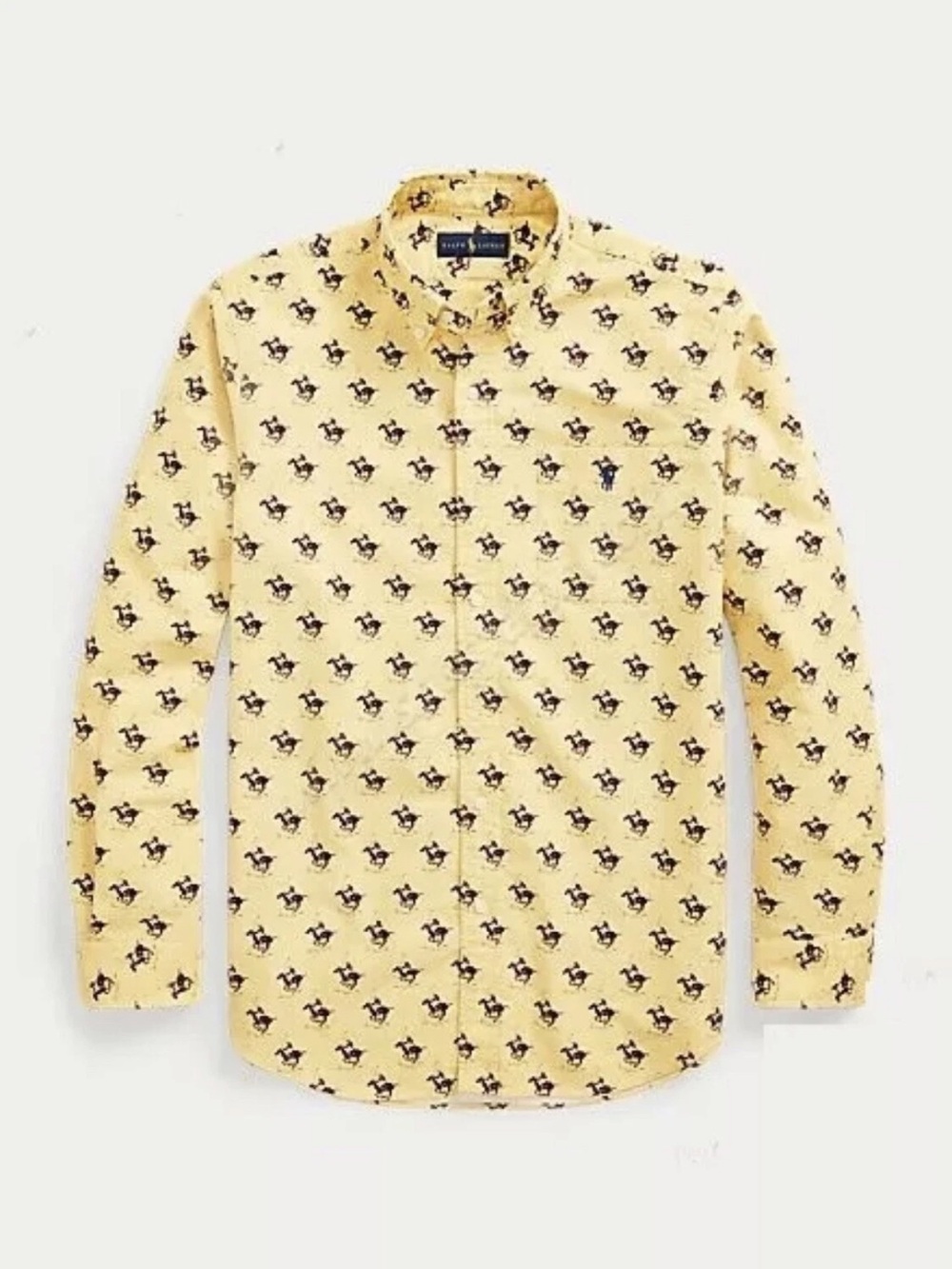 NWOT Ralph Lauren Polo Yellow Equestrian Greenwich Horse Button Down